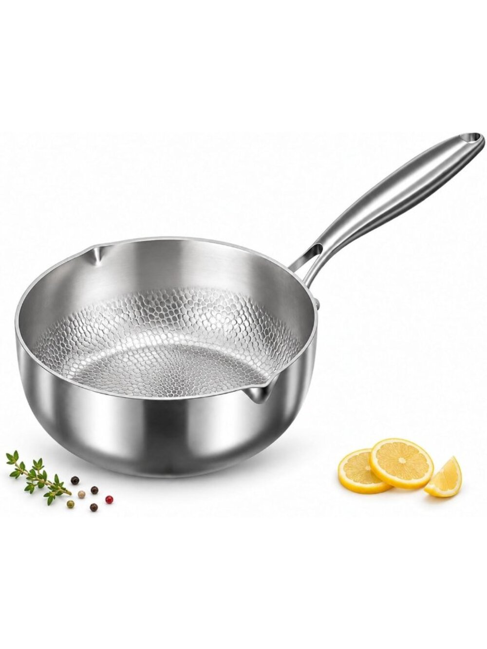 Multifunctional Titanium Hammered Non-Stick Pan, Scratch-Resistant, 7.08in